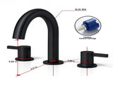 8-Inch Widespread Lavatory Faucet, 2-Handle 3-Hole with 360&deg Spout Vanity and Pop-Up Drain, Matte 72748594