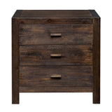Wood Nightstand End Side Table with 3 Drawer for Living Room, Bedroom 02743456