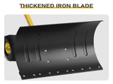24" x 18" Manual Snow Pusher with T-Handle, Black Blade, Yellow Shaft & Yellow Wheel Hub, Iron 70501121