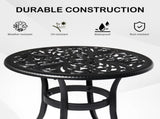 Phoenix Cast Aluminum Round Table, Patio End Table Side Table, Cast Aluminum Cocktail Table, Outdoor 96355568
