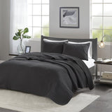2 Piece Quilt Set Black Twin/Twin XL B035129041