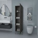 ZUN Sealy Hight Auxiliary Furniture in Melamine and 4 Shelves, Matt Gray B128P237147