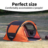 2 Person Black Orange Pop Up Camping Tent T2602P171175