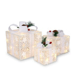 3pcs Square ABS Plastic Rack Garden Festive Decoration LED60 Light Warm White Light Cotton Thread 21852728
