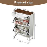 ZUN Slim Shoe Cabinet with 2 Flip Drawers &1 Drawer, Narrow Wall Hidden Shoe Cabinet, Freestanding Shoe W2948P245235