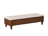 50.8-inch Multi-Functional Ottoman Bench-Solid Rubberwood Bed End Bench with Linen Seat, W5819P481607