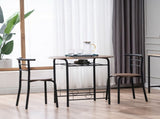 Fire Wood PVC Black Paint Breakfast Table for Couples with Curved Back 82020111