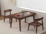 Foldable Extendable Dining Table, Solid Rubber Wood Kitchen Table with Drop Leaf, Mid-Century W3101P577357