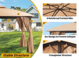 Patio Gazebo 10'x10', Outdoor Duty Party Tent Shelter With Double Roofs, Oxford Fabric Mosquito 17004464