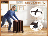 4-Piece Stackable Nesting Stools Set with Lockable Rolling Base, Solid Rubber Wood Dining Stools for 46625530
