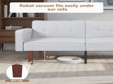 Modern Cotton Fabric Futon Sofa with Tufted Backrest, Adjustable Reclining Couch with Wood & Metal 56033481