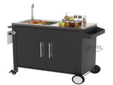 Outdoor Grill Table with Sink, Grill Cart with 304 Stainless Steel Sink and Cabinet, Outdoor Grill W3190P293812