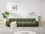 87.4-inch Cloud Series Minimalist Button-Tufted Square Arm Three-Seater Sofa, Chenille Sofa, W3505P383949
