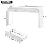TREXM Unique Retro Silhouette Console Table with Open Style, Two Top Drawers for Entrance, Dinning WF317094AAB