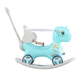 ZUN Rocking Horse Toddlers, Balance Bike Ride On Toys with Push Handle, Backrest and Balance Board W509107492