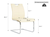 Modern Light Yellow PU dining chair living room chair upholstered chair, electroplated metal chair W210P375168