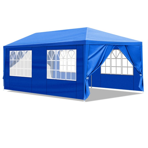 ZUN 10'x20' Outdoor Party Tent with 6 Removable Sidewalls, Waterproof Canopy Patio Wedding Gazebo, Blue 53823303