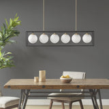 H 6-Light Frosted Glass Globe r Chandelier B03596555