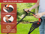 12 ampere 13.5 inch electric rope lawn mower with dual safety switches -Red 48582544