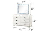 Laguna Modern Style 6- Drawer Dresser Made with Wood, Hidden Jewelry Drawer and Crystal Accents in B009P270823