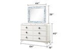 ZUN Laguna Modern Style 6- Drawer Dresser Made with Wood, Hidden Jewlry Drawer and Crystal Accents in B009P270823