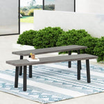 ZUN Pointe Aluminum and Steel Outdoor Dining Bench 69608.00GRYMP2