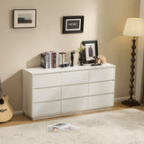 White P2 Particleboard 160*40*80cm 3-layer 9-drawer Modern Chest of Drawers 1pc 94422694