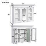 40" Medicine Cabinet with Mirror, Bathroom Storage Cabinet with Mirror Door and Shelves, Wall N710P264317K