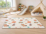 79" x 71" Reversible Baby Play Mat, Foldable & Thick Floor Mat with Giraffe & Woodland Animals 50695452