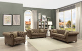 Brown Tufted Accent Chair with Pillow B062P209145