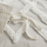 King/Cal King 3 Piece Cotton Duvet Cover Set with Chenille Tufting B035129139