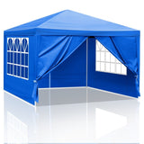 10'x10' Gazebo Waterproof Outdoor Canopy Patio Tent Party Tent for Wedding BBQ Cater, Blue 44411827
