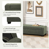 50" Ottoman Bench in Textured Fabric, Rectangular Design with Hinged Lid for Seating, Footrest, and 74862.00