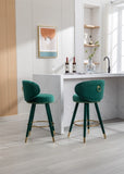 COOLMORE Counter Height Bar Stools Set 2 for Kitchen Counter Solid Wood Legs with a fixed height W1539111148