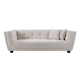 ZUN WKS13 Mid-century modern style: simple white sofa, small square design, velvet fabric texture W2085P173252