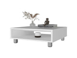 White Coffee Table with Open Storage B062P252204
