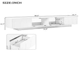 ON-TREND TV Stand with Fluted tempered Glass Doors for TVs Up to 95'', Functional Media Console with WF531672AAK