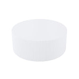 Contemporary Round Coffee Table with Handcrafted Relief, 35.43inch, Whtie W876P252232