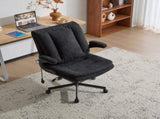 Criss Cross Legged Office Chair with Flip-Up Back Built-In Dynamic Airbag Lumbar Support, Wide Seat 00438855