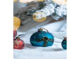 Set of 4 Glass Christmas Ball Ornaments with Glitter and Painting Design by Riccardo Tree Decor 39170260