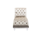 COOMORE Velvet Chaise Lounge Indoor,Button-Tufted Upholstered Chaise Lounge Chair with Pillow for W39538682