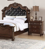 Traditional Antique Walnut 1pc Nightstand Bedroom Furniture Cherry Veneer 2-Drawers Hanging Pull B011P210739