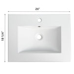 ZUN 24 Inch Bathroom Ceramic Sink Basin, White W1550P168217