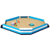 Blue Kids Sandbox with 4 Corner Seats,52" x 52" x 6" 76812357