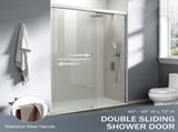 44-48 in. W x 72 in. H Double Sliding Shower Door, Semi-frameless Bathroom Sliding Door with 1/4" T5223P413100