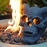 ZUN Refractory Materials Fireproof Imitated Human Fire Pit Skulls Gas Log for NG, LP Wood Fireplace, W2734P194127