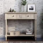 ZUN Series Console Table Traditional Design with Two Drawers and Bottom Shelf 67551365