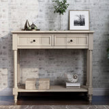 Series Console Table Traditional Design with Two Drawers and Bottom Shelf 67551365