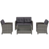 4 Piece Outdoor Rattan Sofa Set-Gray 87087047