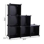 ZUN Cube Storage 6-Cube Closet Organizer Storage Shelves Cubes Organizer DIY Closet Cabinet Black 23704332